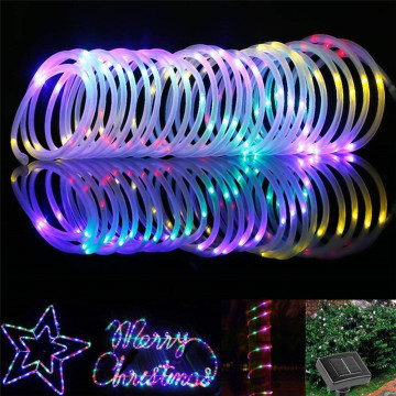 Solar Powered String Lights 5/10/20M LED Strip Rope Tube Fairy Lights Waterproof Garden Wedding Party Christmas Decoration light