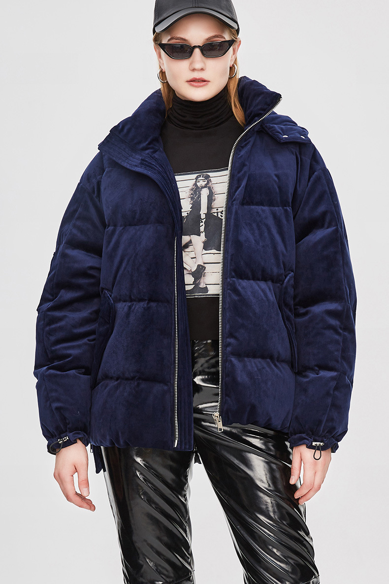 Loose Velvet Hoodie Puff Jacket