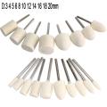 10Pcs/5Pcs Wool Felt Mounted Polishing Buffing Wheel OD 3-20mm grinding head For Dremel Drill Rotary Tool 3mm Shank