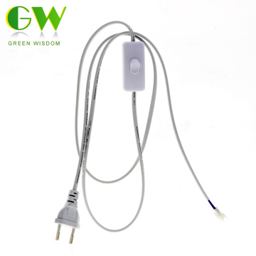 AC220V EU Plug Power Wire with Switch Connector Electrical Cords for LED Tube 1M Power Supply Extension Cable for LED Bar Lights