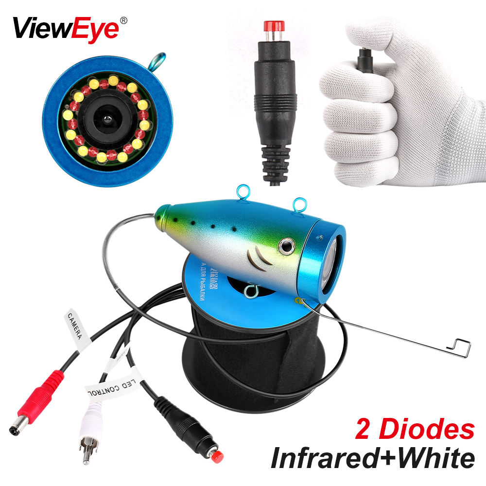 ViewEye 2 Diodes Single Underwater Fishing Camera Accessories For 7 inch Fish Finder 24 Pcs IR Infrared Lamp Bright White LED
