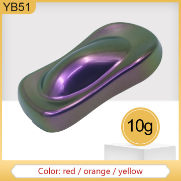 10g Chameleon Pigment Powder Coating YB51 Chameleon Dye for Cars Automotive Arts Crafts Nails Decora