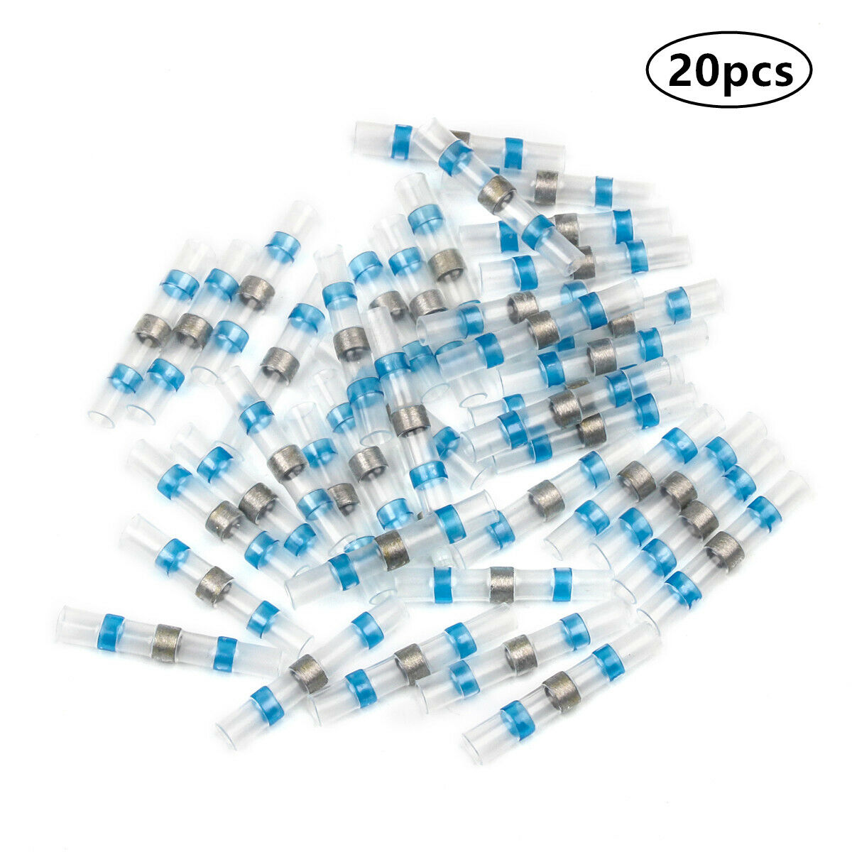20PCS Heat Shrink Soldering Seal Sleeve Insulated Waterproof Electrical Butt Wire Connectors Soldered Terminals For 1.5-2.5 mm2