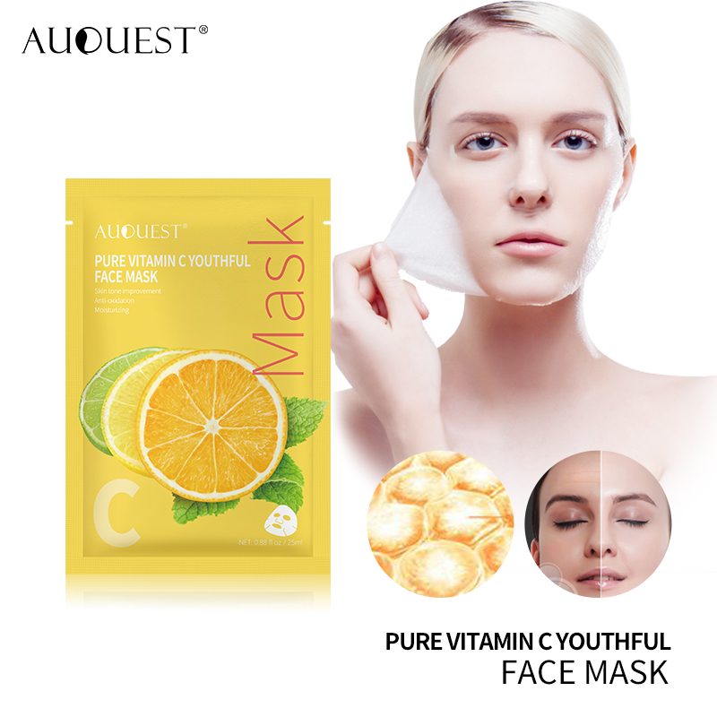 AuQuest Whitening Skin Vitamin C Mask Anti-wrinkle Peptide Eye and Facial Cream for Moisturizing Eye Bag Skin Lifting Treatment