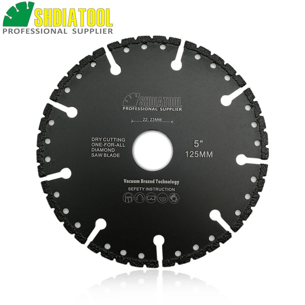 SHDIATOOL Dia 5"/125mm Vacuum Brazed Diamond Cutting Disc Multi Purpose Rescue Diamond Saw Blade Demolition Cutting Iron Steel