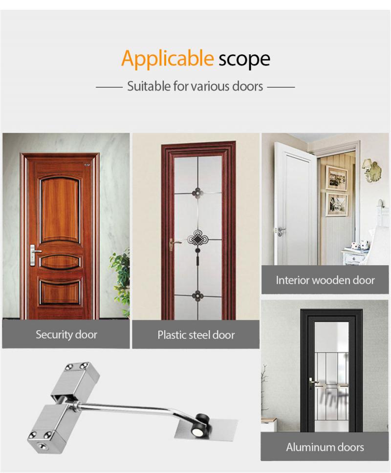 1pc Automatic Mounted Spring Door Closer Adjustable Surface Door Closer Home Office Door Stopper Hardware