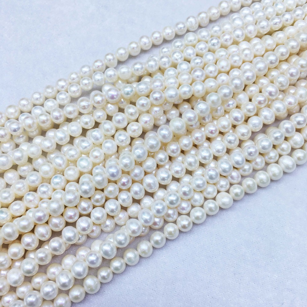 Natural freshwater pearl beads high quality 36 cm perforated loose beads DIY ladies necklace bracelet production 7-8MM 3colors