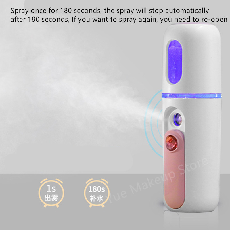 Protable Mini Face Steamer Travel Nebulizer Nano Spray Mist Facial Steamer Moisturizing Humidifier Skin Care USB Charging 40#121