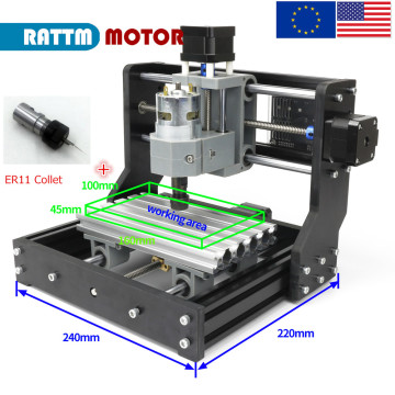 CNC Desktop mini laser engraving milling machine 1610Pro diy Wood Router Woodworking machine with ER11 Collet