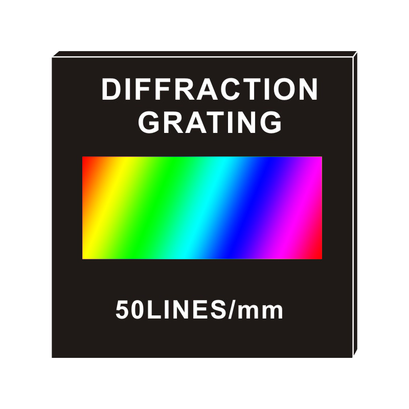 Holographic diffraction grating transmission grating teaching demonstration optical instrument spectroscopic glass 50x50mm