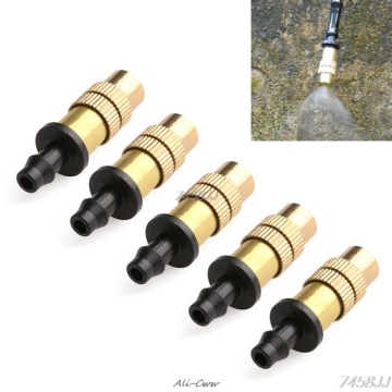 New 5pcs Adjustable Misting Nozzle Gardening Water Cooling Thread Brass Spray Sprinkler DropShip