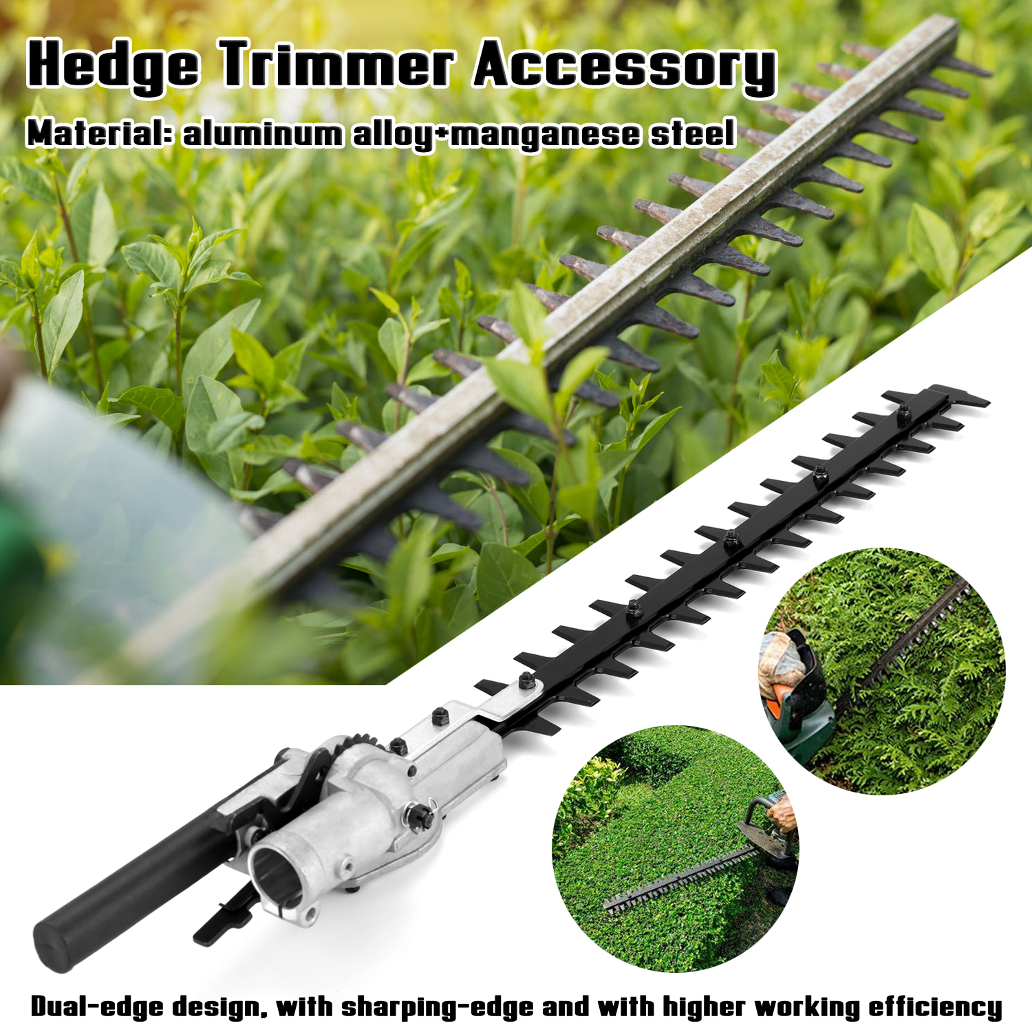 100° Rotatable High Branches Trimmer Accessory 65 Manganese Steel Aluminum Alloy Hedge Cutter Garden Tool Dual-edge Design