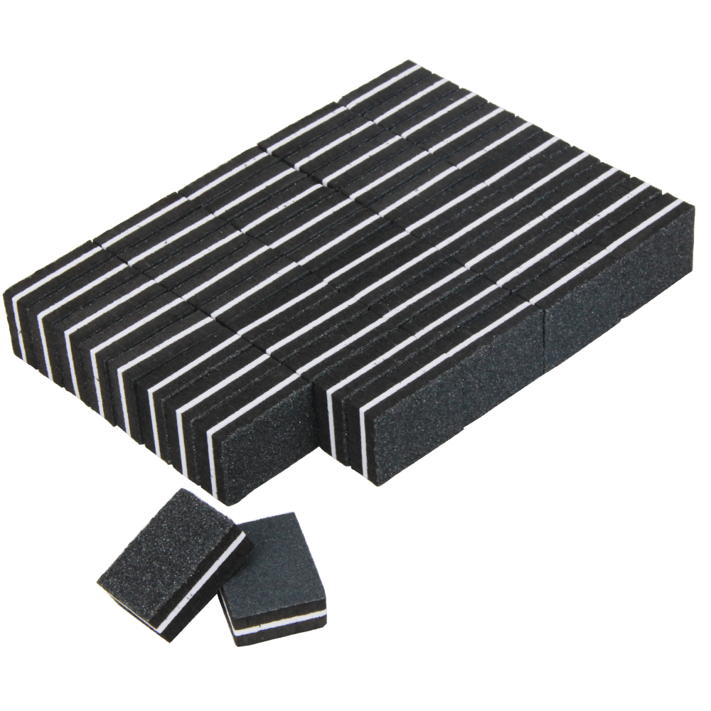 20Pcs Black Nail Buffer Block Professional Sponge Mini Nail File 100/180 Double Side Sandpaper Nail UV Polisher Manicure Tools