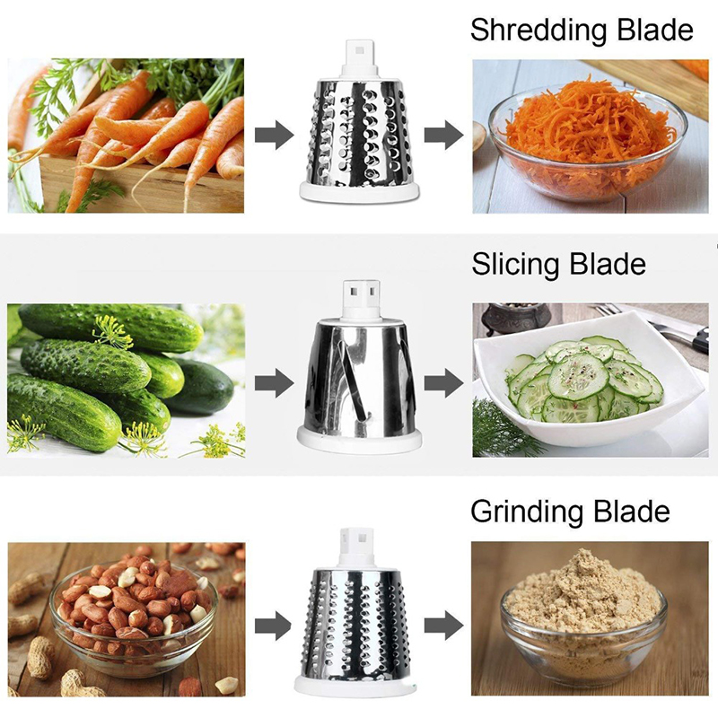3 In 1 Vegetable Cutter Slicer Grater Potato Carrot Cheese Shredder Food Processor Vegetable Chopper Kitchen Tool Accessories