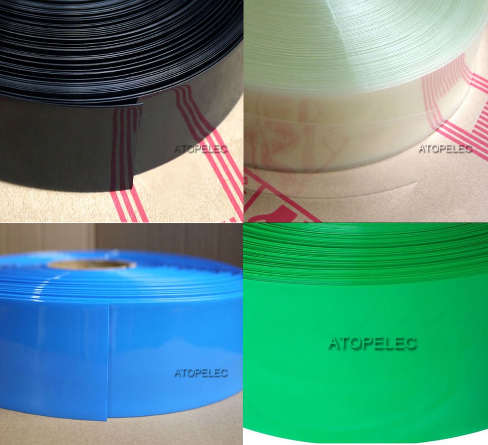Wide 90MM / Diameter 57MM PVC 2:1 Heat Shrink Tubing Battery Wrap Selectable Color