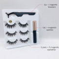 3 pairs magnetic eyelashes and eyeliner set, 3D false eyelashes waterproof magnetic eyeliner and tweezers set eyelash extension