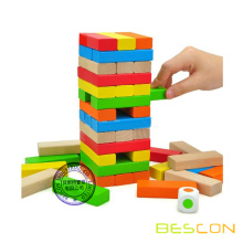 Educational colorful Wooden jenga game with custom logo non-toxic eco-friendly