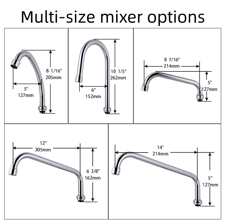 Commercial Kitchen Dual Handle 3 Way Kitchen Faucet6