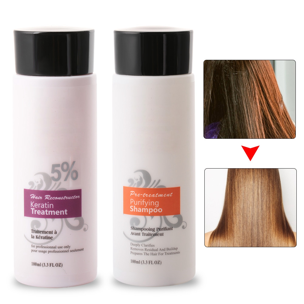 5% Brazil Keratin Treatment Shampoo Hair Care Set Straightening Damage Repair