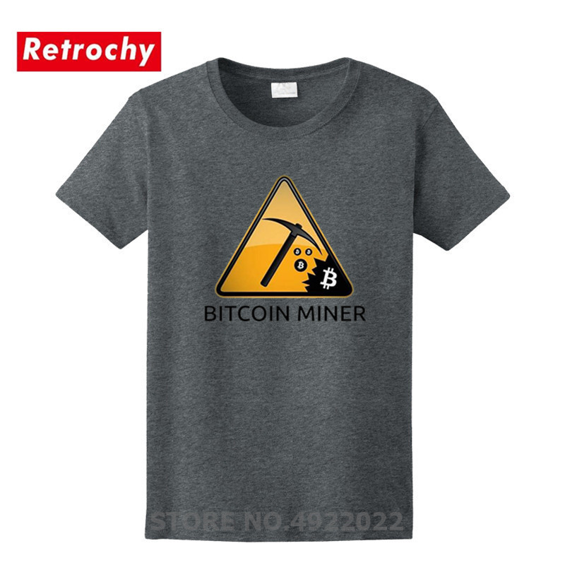 New Fashion Men T-shirt Funny bitcoin miner Tshirt Bitcoin Cryptocurrency Blockchain T Shirt Trendy Brand Custom Hipster Top Tee