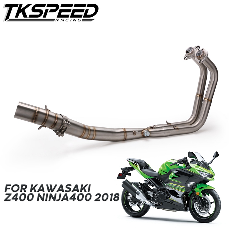 New Motorcycle 51mm Racing Exhaust Full Systems Front Link Pipe Slip-on Exhaust For Kawasaki Ninja 400 Z400 2018 2019