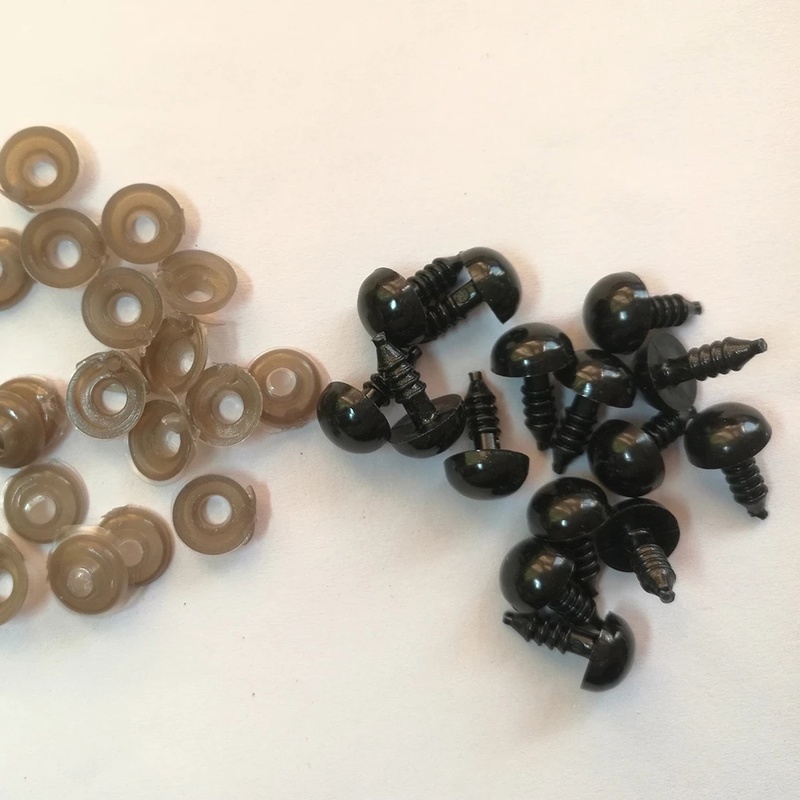 142Pcs 6-12mm DIY Doll Eyes Black Plastic Crafts Safety Eyes for Teddy Bear Soft Toy Animal Doll Amigurumi DIY Accessories