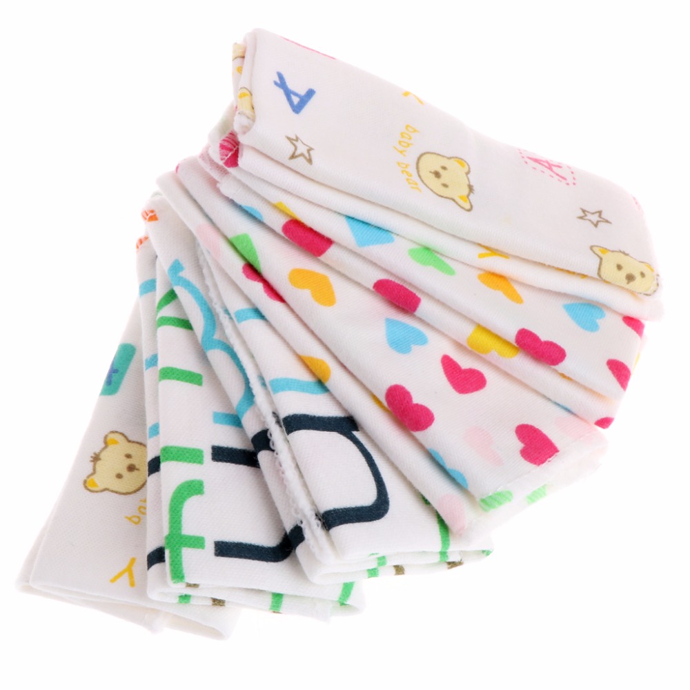 6Pcs Baby Cartoon Towels Baby Boy Girl Handkerchief Bathing Feeding Face Washcloth Wipe Cloth
