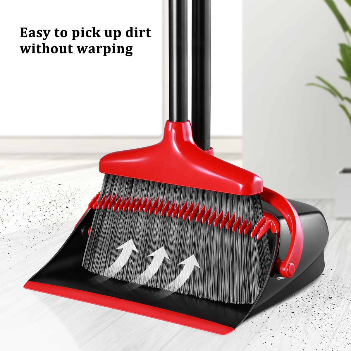 Broom and Dustpan Set Upright Standing Dust Pan With Extendable Broomstick Cleaning Brush Broom Dustpan Set for Home Wholesael