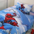 Disney Avengers Iron Man Spiderman Bedding Set 100% Cotton Duvet Cover Flatsheet Pillowcases for Baby Boys Kids Birthday Gift