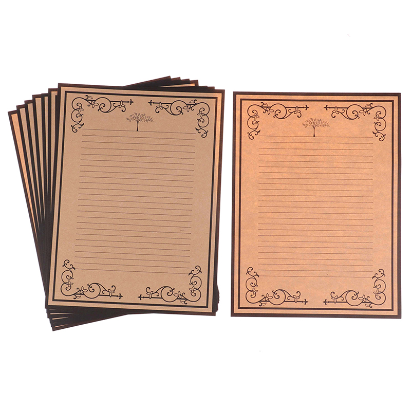 8 Sheets/set European Vintage Style Writing Paper Letter Stationery Kraft Office Supplies