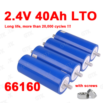 20pcs Lithium titanate battery 2.4V 40AH LTO bateria 15C 600A for DIY 24V 48V 400Ah fast charge car stat inverter Forklift