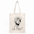 Rapper Lil Peep Print Female Handbags Fashion Handbag Canvas Bag Tote Ladies Casual Shoulder Bag Reusable Shopping Bags