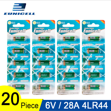 20PCS 145mAh Eunicell 6V 4LR44 Battery 4A76 A544V 4034PX PX28A L1325 4AG13 Alkaline Duty Battery Primary and Dry Batteries