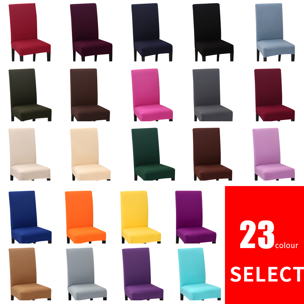 1pc Solid Color Chair Cover Spandex Dining Chairs Stretch Elastic Slipcovers Chair Covers For Kitchen Wedding Banquet Hotel