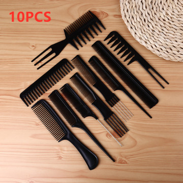 10pcs/Set New Professional Hair Brush Comb Salon Barber Hair Combs Hairbrush Hairdressing Combs Hair Care Styling Tools