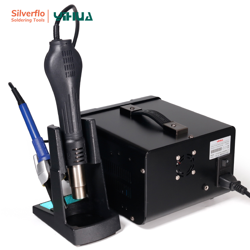 YIHUA 853D5A-II Hot Air Gun Soldering Iron Rework Station with 5A 30V DC Power SUpply 3 in 1 Soldering Station