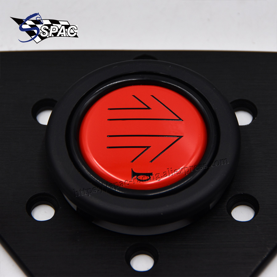 Racing Car 350mm Leather Steering Wheel with Red Horn Button