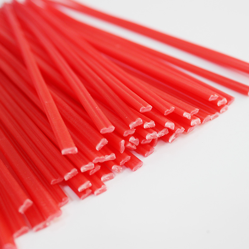 10pcs Red PP plastic welding rods, Double round 2.5x5mm, Length 250mm+/-5mm