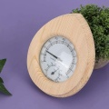 2 in 1 Thermo Hygrometer, Drop Shaped Wood Thermometer Temperature Humidity Meter Sauna Steam Room Accessories