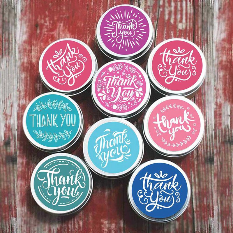 500pcs Red&blue Colored Thank You Stickers 1 Inch Christmas Stickers Scrapbooking Packaging Seal Labels Stationery Sticker
