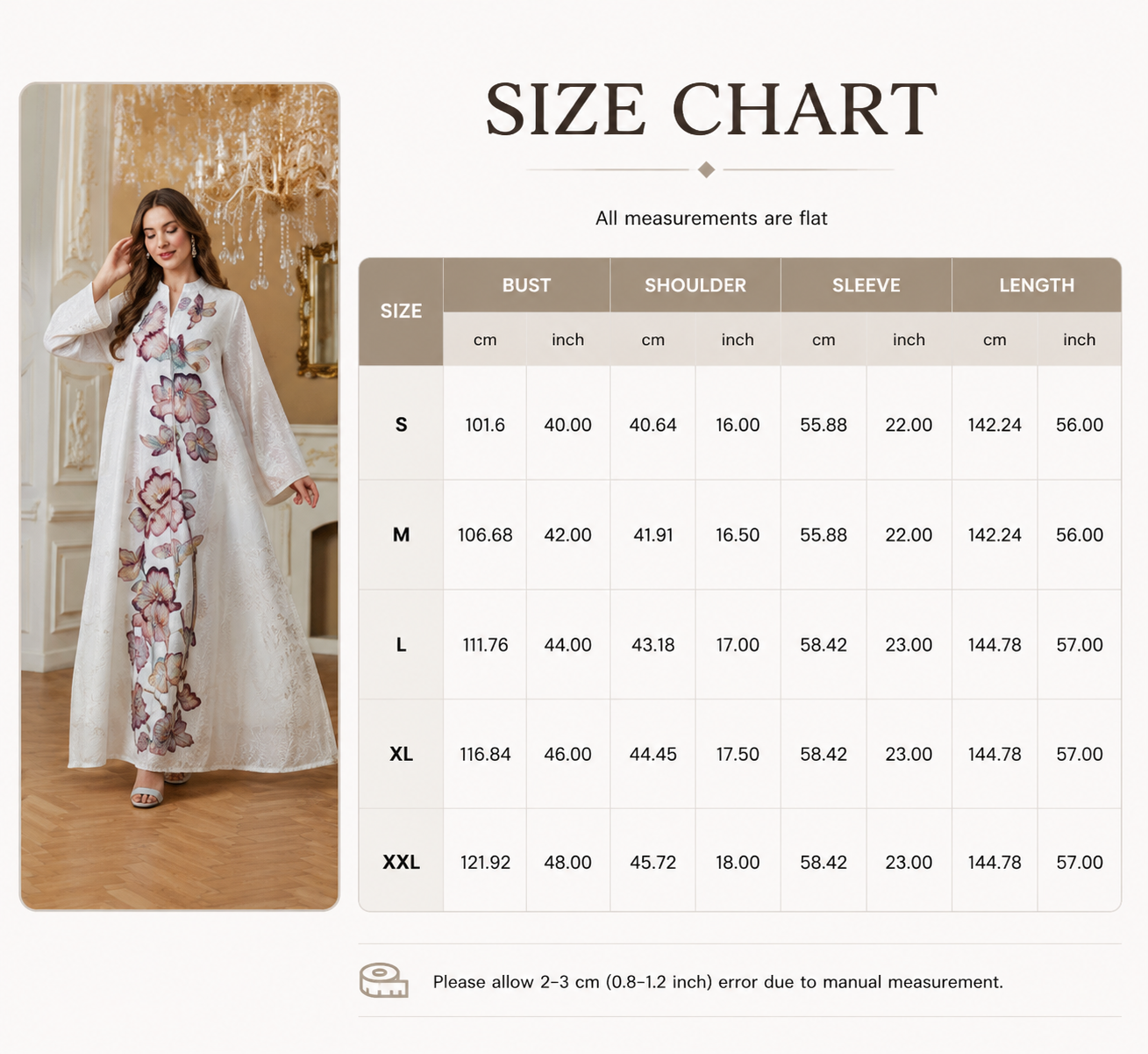 White Floral Embellished Modest Evening Maxi 