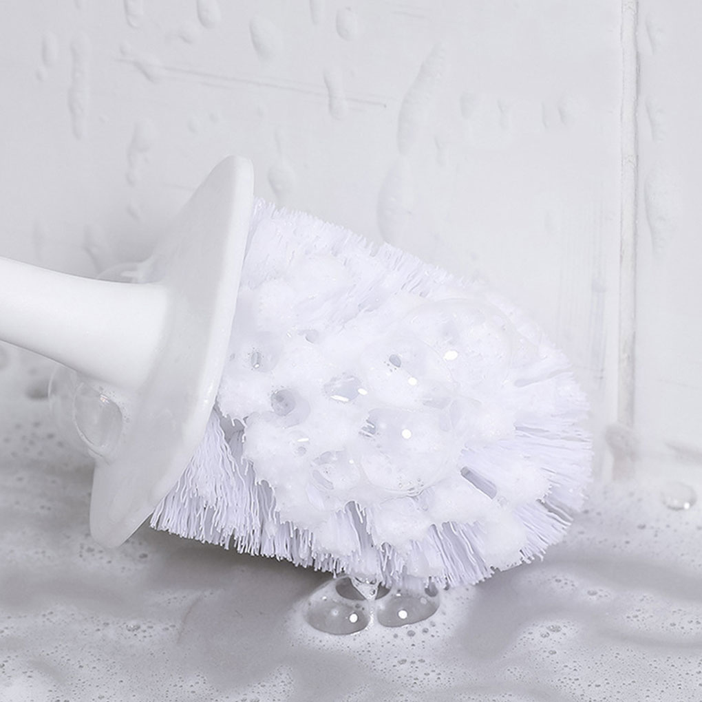 Wall Hanging Toilet Brush Wall-mounted Bathroom Toilet Brush Holder Set Clean Tool with Perforated Storage Base