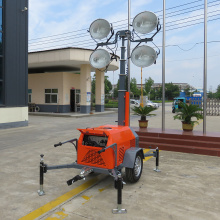 Factory sell 7m trailer type mobile LED light tower directly