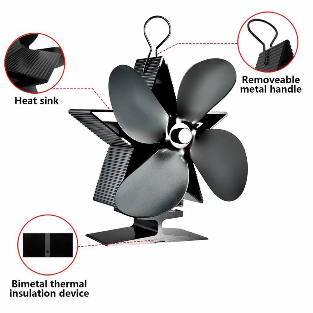 Heat Power Fireplace Fan Wood Burner Thermoelectric Technology Stove Fan Temperature Rises Fan Rotates Improving Air Circulation