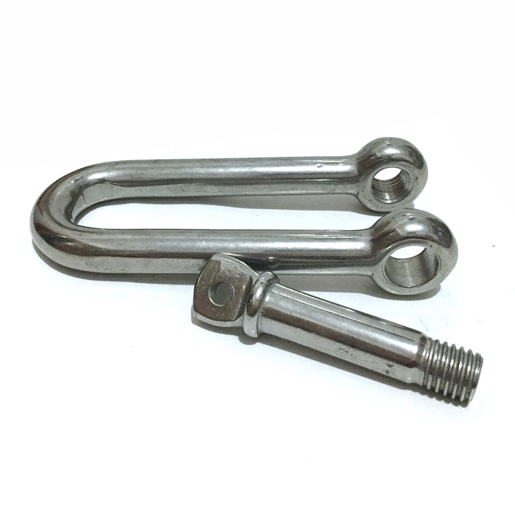 Stainless Steel Lengthened D-shaped Shackle Load-bearing Safety Insurance Hook Hook Buckle Anti-fall 4 X 40mm Outdoor Climbing
