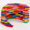 120pcs Wooden Kids Toy Bright Colorful Tumbling Dominoes Games Blocks Educational Toys For Kids TY0079