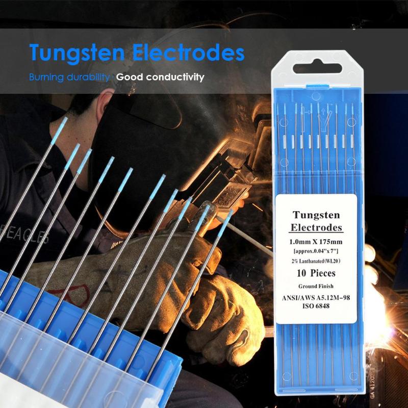 10pcs/set WL20 Lanthanum Tungsten Electrode Professional Tig Rod for Welding