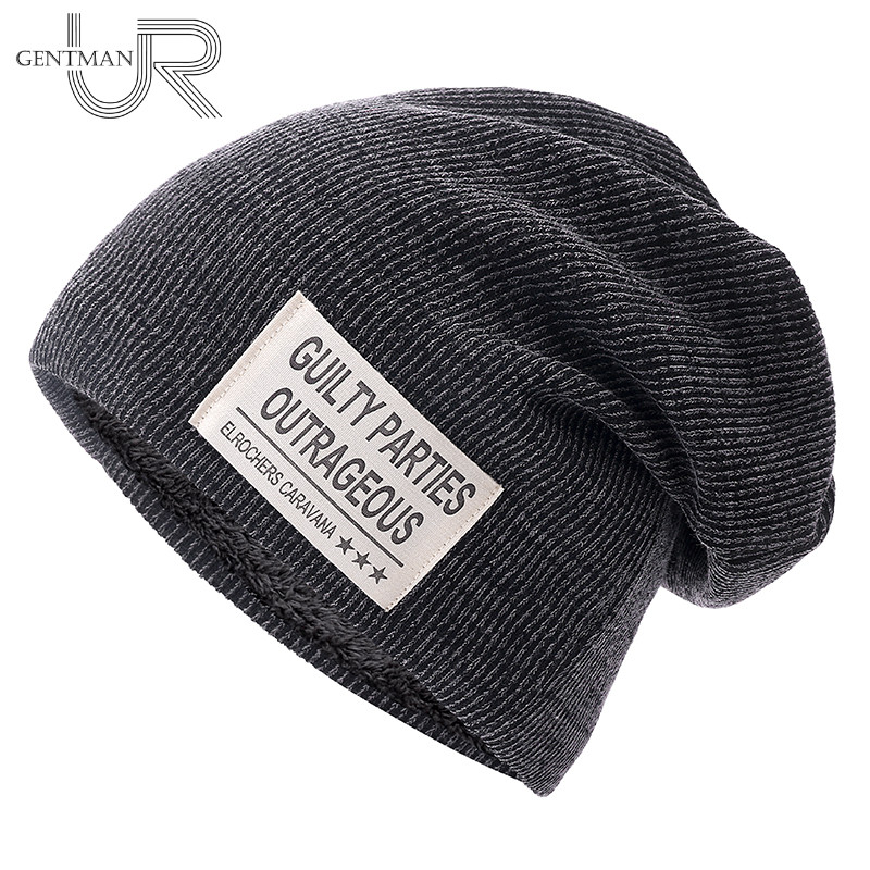 New Unisex Beanie Hat Letter Cloth Mark Hat Plus Velvet Winter Hat For Men Women Fashion Warm Brand Beanie Ski Sports Winter Cap