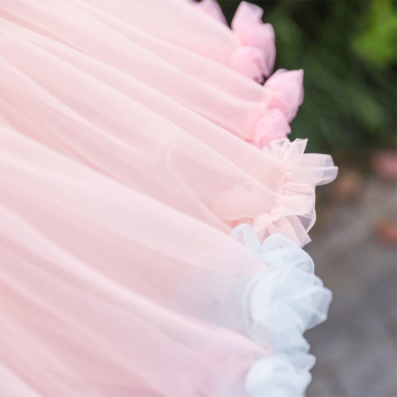 Wedding dress Elastic Waist Puffy Tulle Petticoat Rainbow Cloud Short Tutu Skirt Ballet Dance Pettiskirts Lolita Underskirt