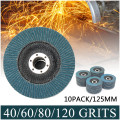 10PCS 125mm Professional Flap Discs 5 Inch Sanding Discs 40/60/80/120 Grit Grinding Polishing Wheels Blades For Angle Grinder